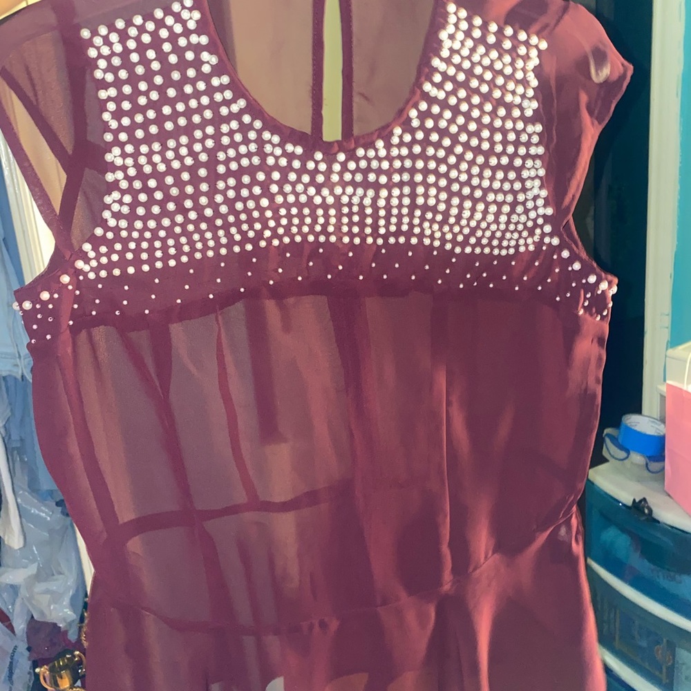 Red beaded top